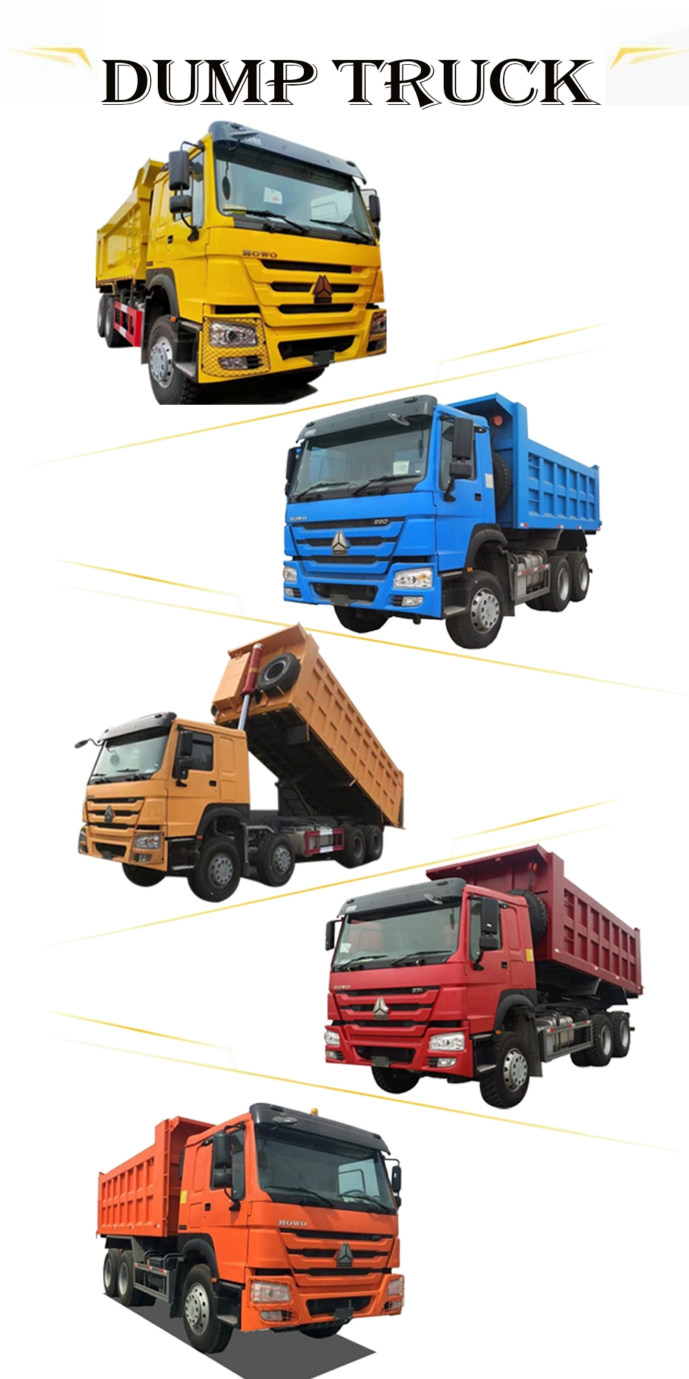 Spot Discount--HOWO Shacman Foton Sinotruk 371 420HP 6X4 8X4 Loading Hydraulic Cylinder Euro 2 Mining Dumper Tipper Dump Trailer Tractor Truck for Sale