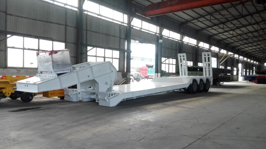 6 Axle Heavy Duty 100t Low Bed Semi Trailer Special Vehicle for Bridge Transportation