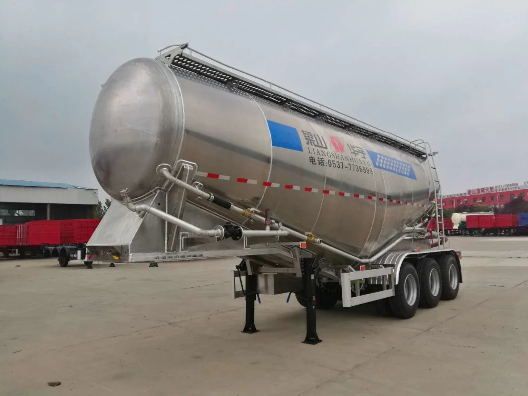 Fixed Compressor Flour Bulker Three Axle Powder Material Transport Vehicle