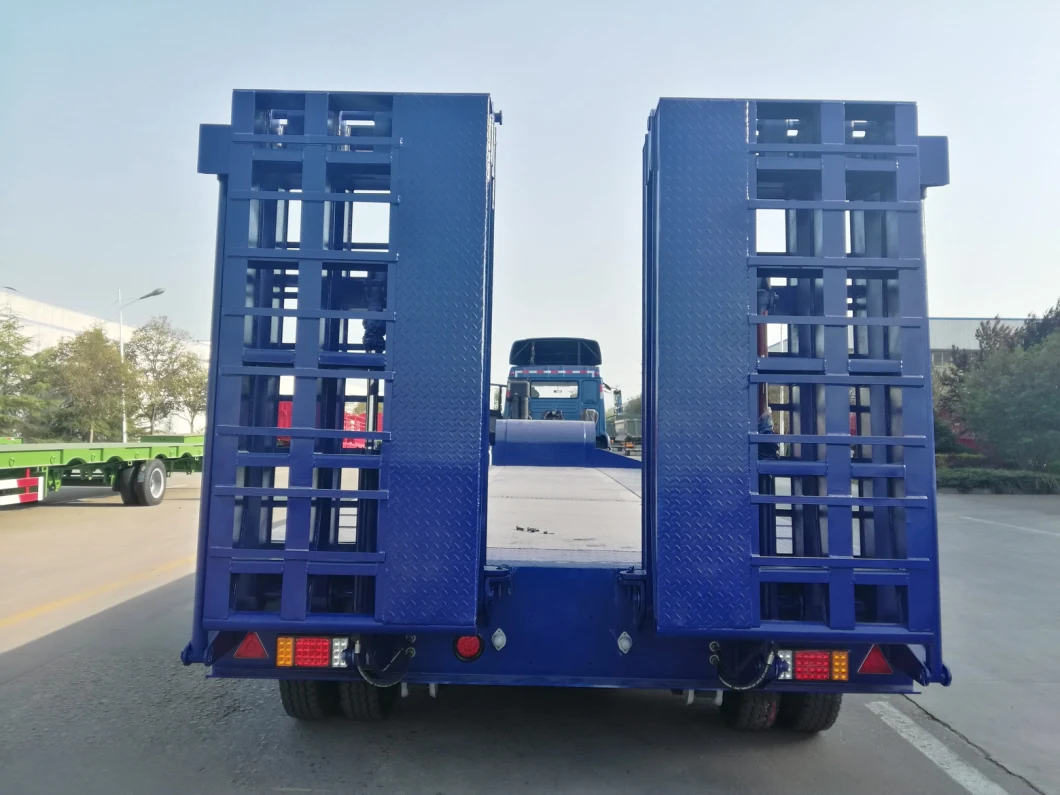 4 Axle Heavy Duty 100t Low Bed Semi Trailer Special Vehicle for Sino Truk Truck Head