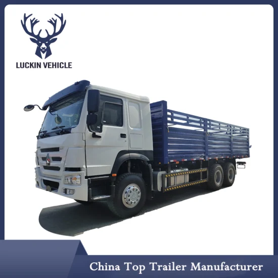 Sinotruck HOWO 371HP 30t Rhd Fence Truck Cargo Lorry Dolly Full Side Wall Board Fence Twist Cimc Lock Container CKD SKD Ethiopia Truck with Drawbar Trailer