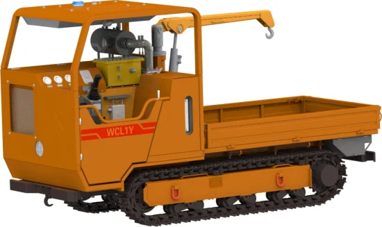 Explosion-Proof Diesel Crawler Transport Vehicle for Coal Mine, with Narrow Body, Sufficient Power, and Built-in Jib