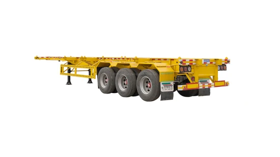 3 Axles 40 FT Flatbed Skeleton Skeletal Semi Truck Trailer Container Semi-Trailer